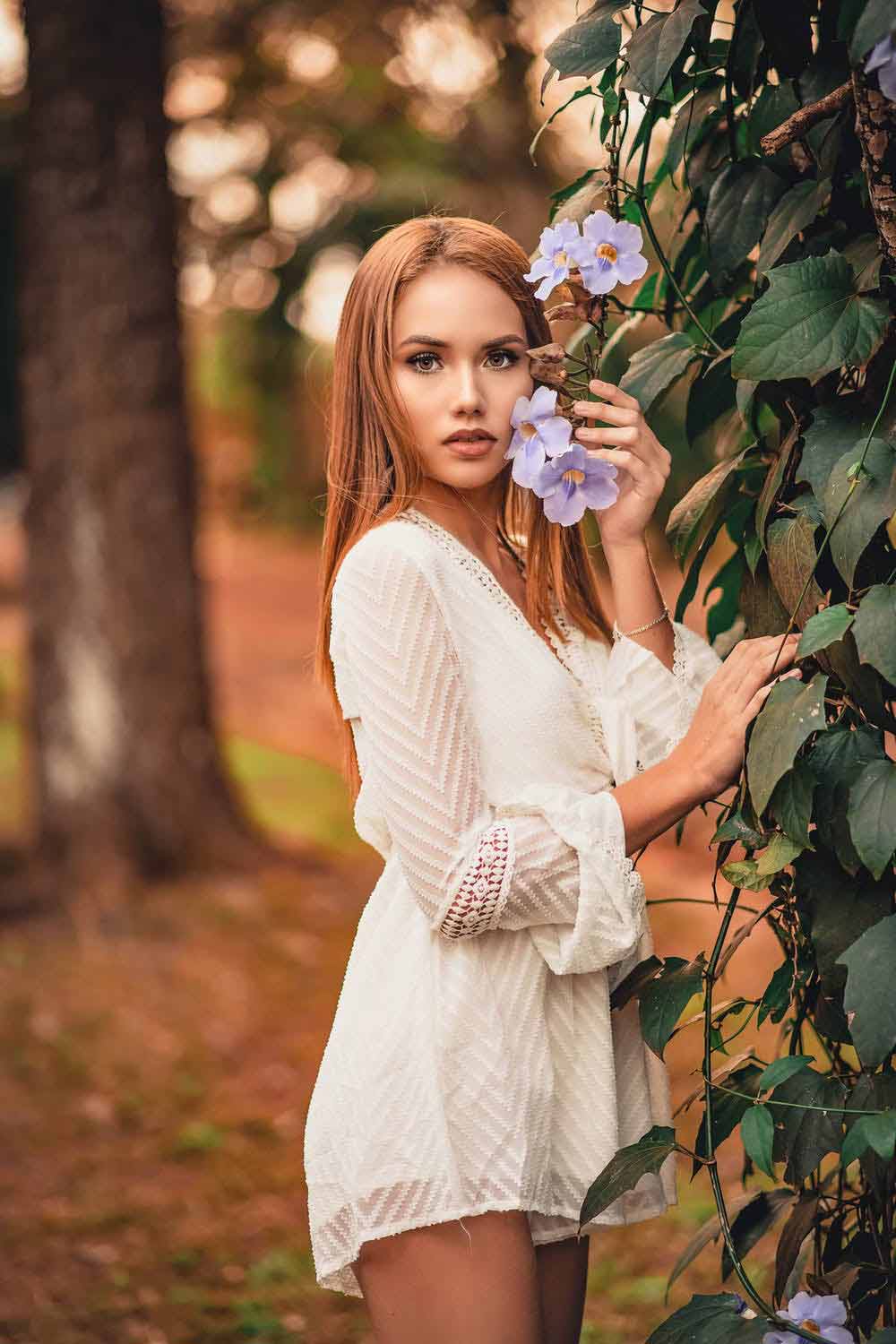 Mexican lady in white dress