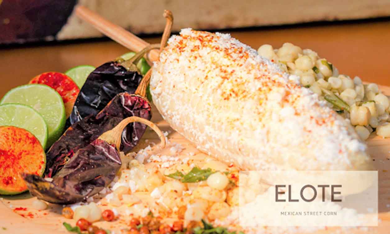 A photo of Elote, a Mexican street food.